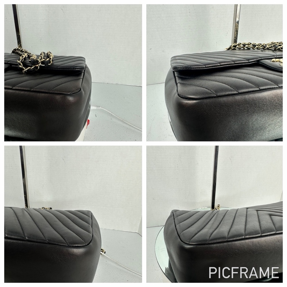 CHANEL CC CHAIN FLAP LEATHER SHOULDER/CROSSBODY BAG JUMBO - Picture 8 of 15